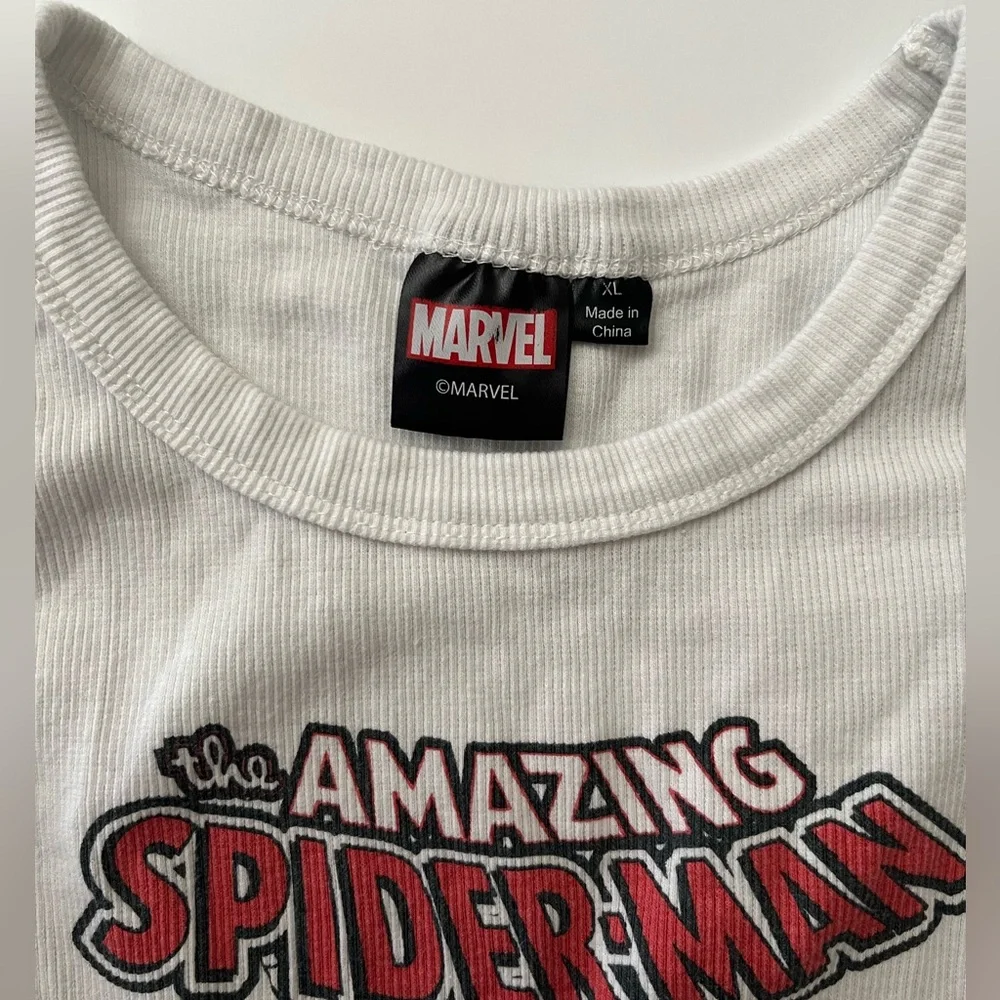 Marvel | Women’s White Ribbed Spider-Man Tank Top - Picture 4 of 7